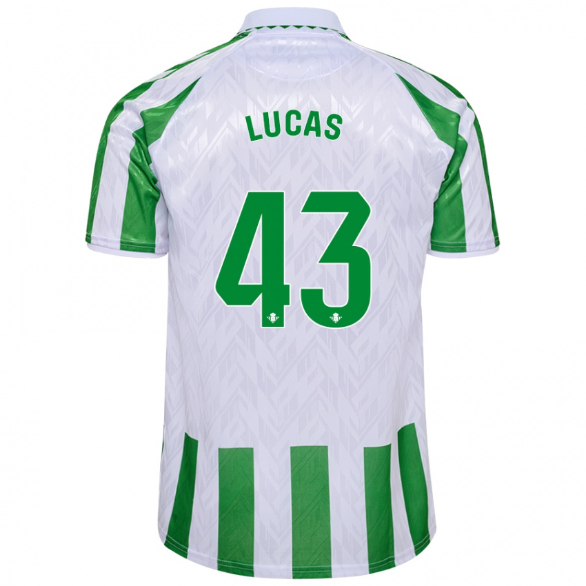 Dětské Lucas Alcázar #43 Zelené Bílé Pruhy Domů Hráčské Dresy 2024/25 Dres