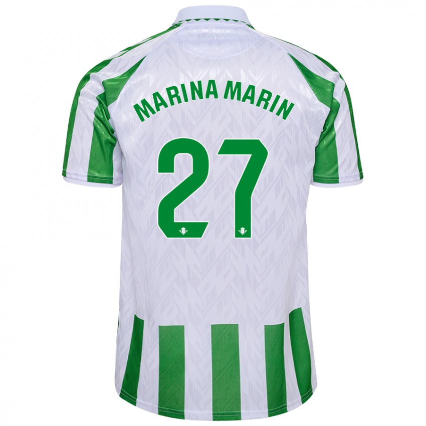 Dětské Marina Marín #27 Zelené Bílé Pruhy Domů Hráčské Dresy 2024/25 Dres