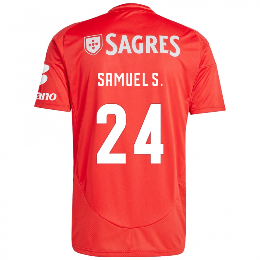 Dětské Samuel Soares #24 Červená Bílá Domů Hráčské Dresy 2024/25 Dres