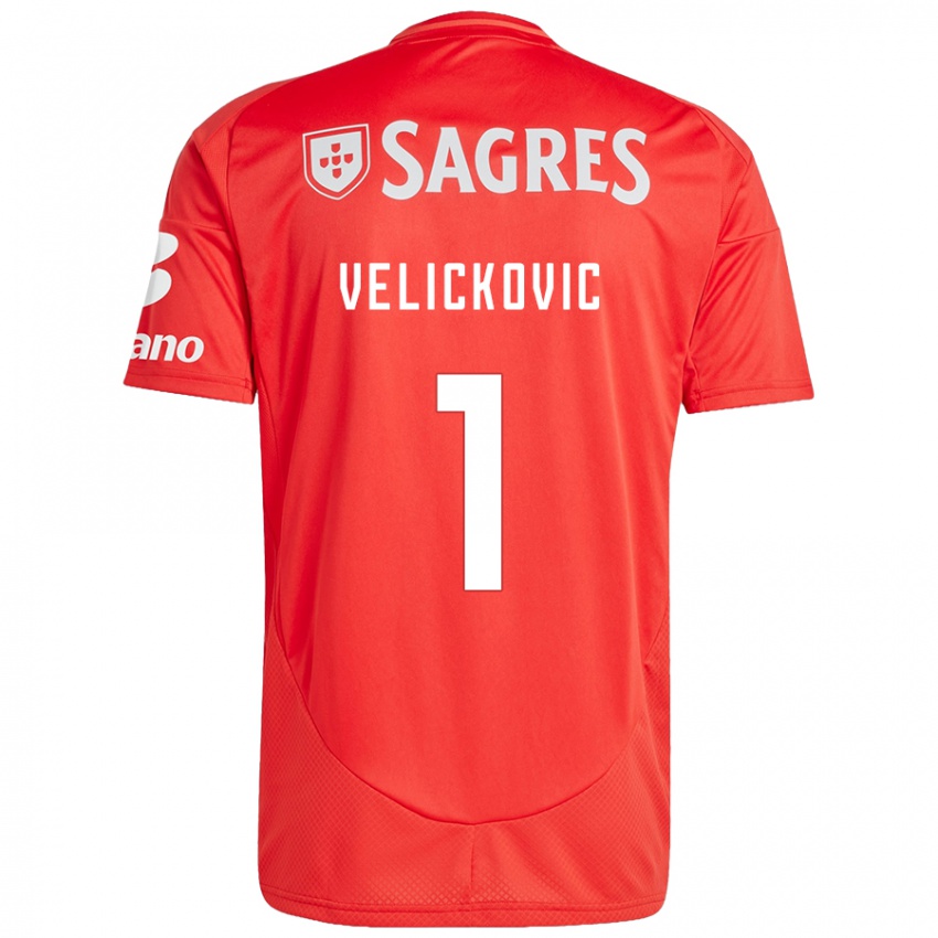 Dětské Luka Velickovic #1 Červená Bílá Domů Hráčské Dresy 2024/25 Dres