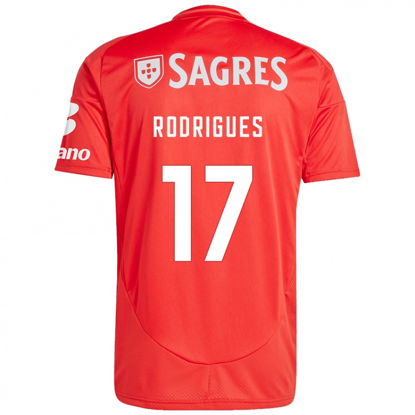 Dětské Tiago Rodrigues #17 Červená Bílá Domů Hráčské Dresy 2024/25 Dres