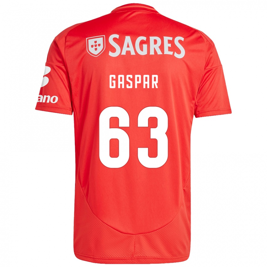 Dětské Guilherme Gaspar #63 Červená Bílá Domů Hráčské Dresy 2024/25 Dres