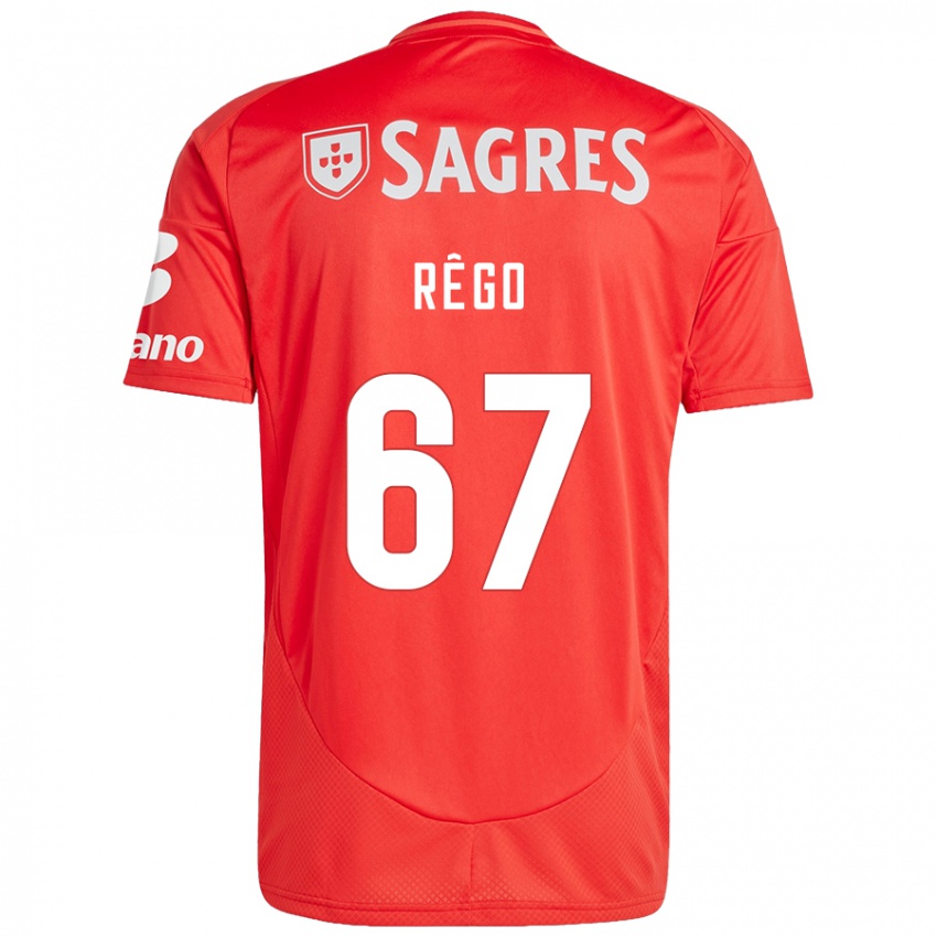 Dětské Rodrigo Rêgo #67 Červená Bílá Domů Hráčské Dresy 2024/25 Dres