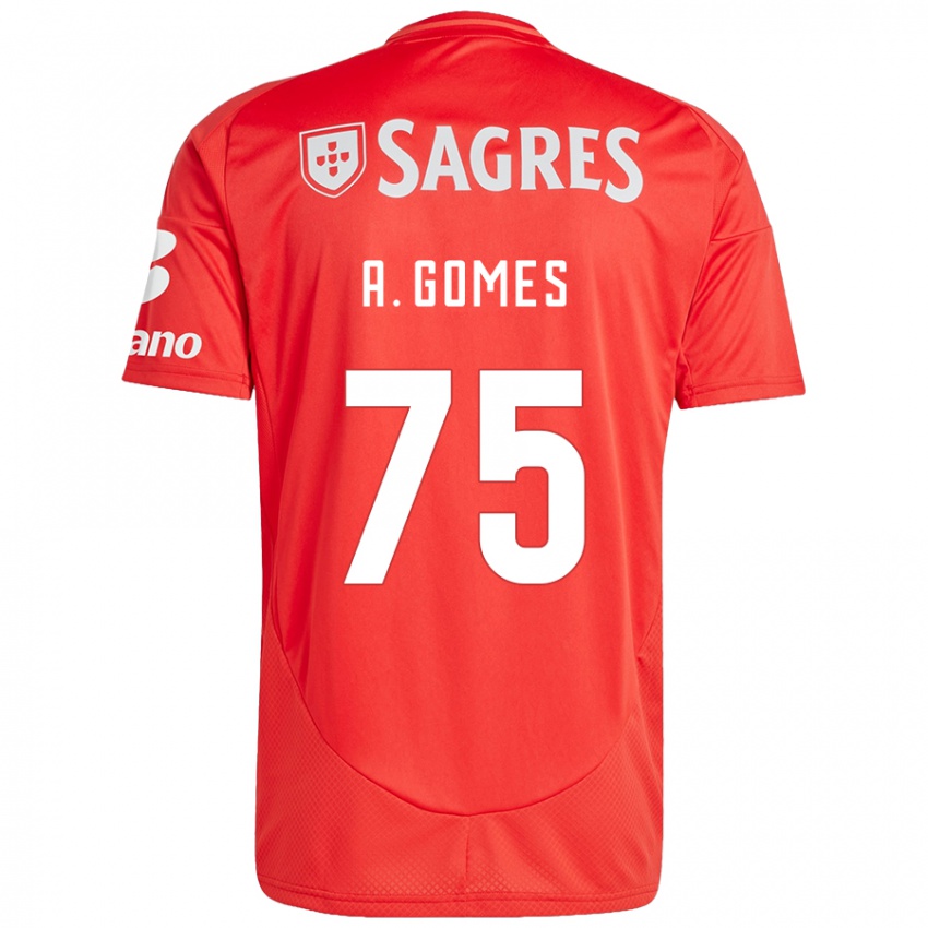 Dětské André Gomes #75 Červená Bílá Domů Hráčské Dresy 2024/25 Dres