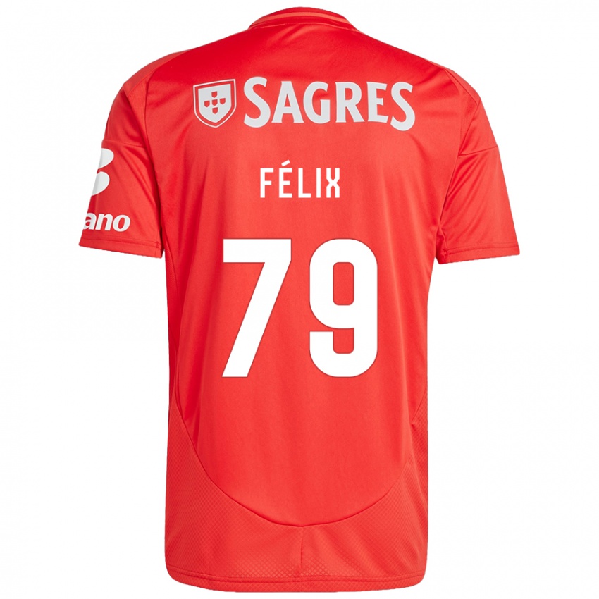 Dětské Hugo Félix #79 Červená Bílá Domů Hráčské Dresy 2024/25 Dres