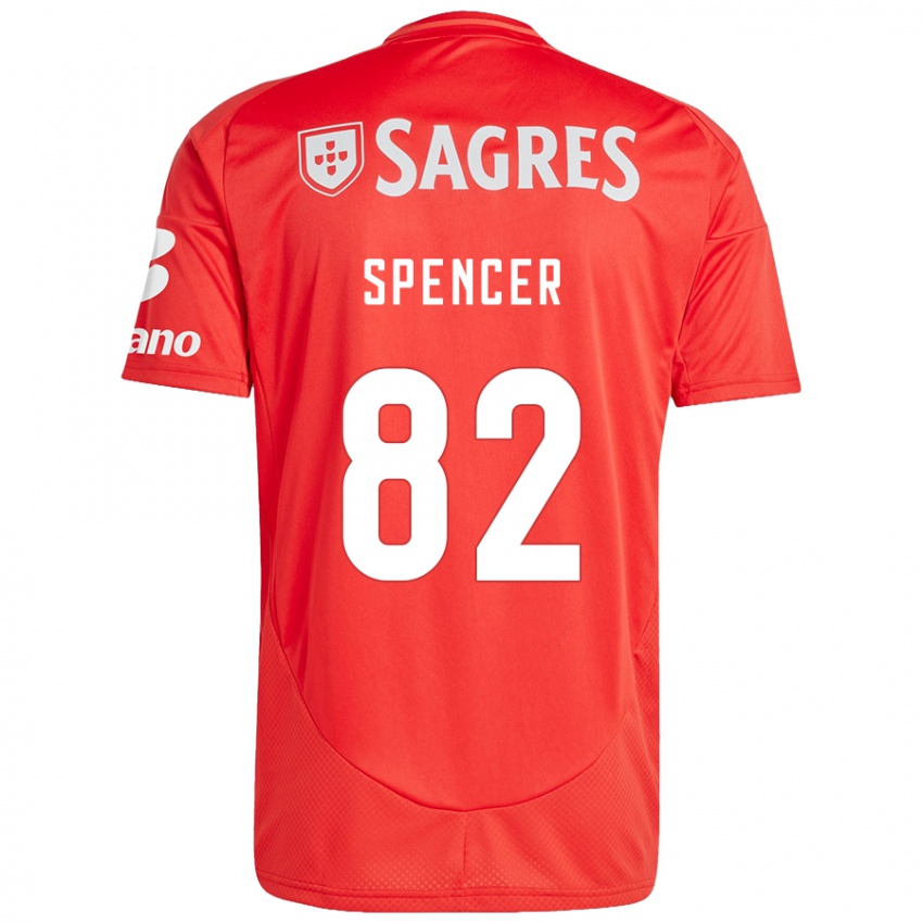 Dětské Diogo Spencer #82 Červená Bílá Domů Hráčské Dresy 2024/25 Dres