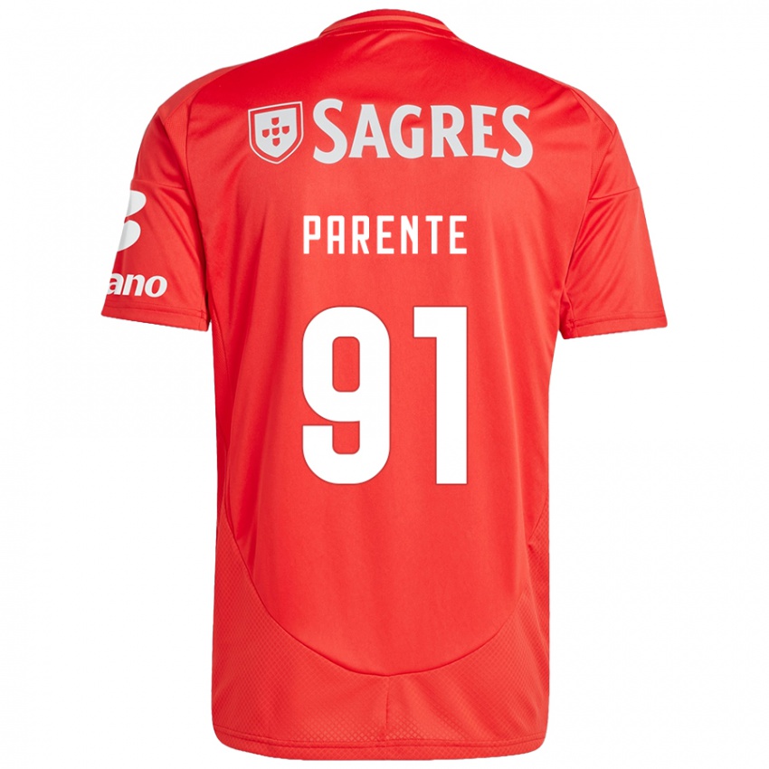 Dětské Tiago Parente #91 Červená Bílá Domů Hráčské Dresy 2024/25 Dres