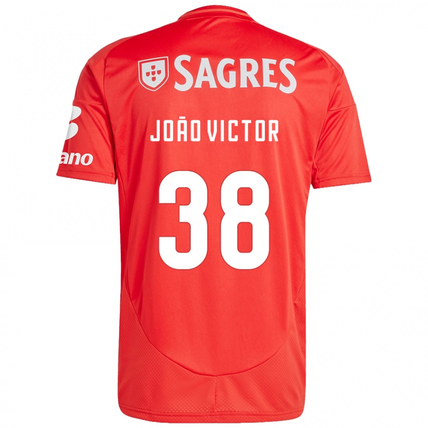 Dětské Joao Victor #38 Červená Bílá Domů Hráčské Dresy 2024/25 Dres