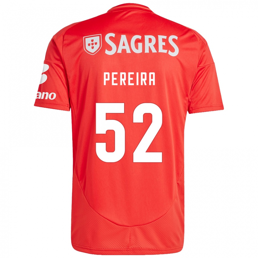 Dětské Henrique Pereira #52 Červená Bílá Domů Hráčské Dresy 2024/25 Dres