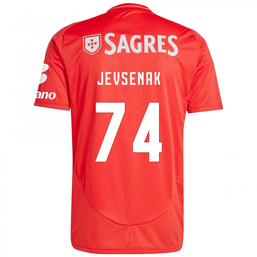 Dětské Zan Jevsenak #74 Červená Bílá Domů Hráčské Dresy 2024/25 Dres