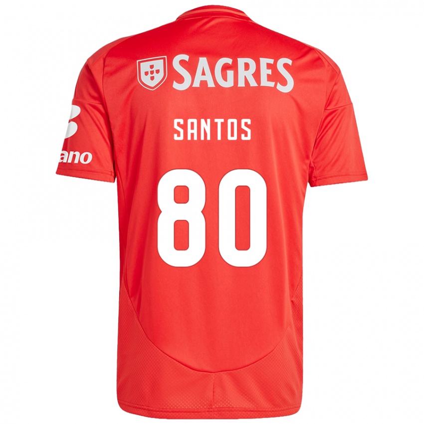 Dětské Pedro Santos #80 Červená Bílá Domů Hráčské Dresy 2024/25 Dres