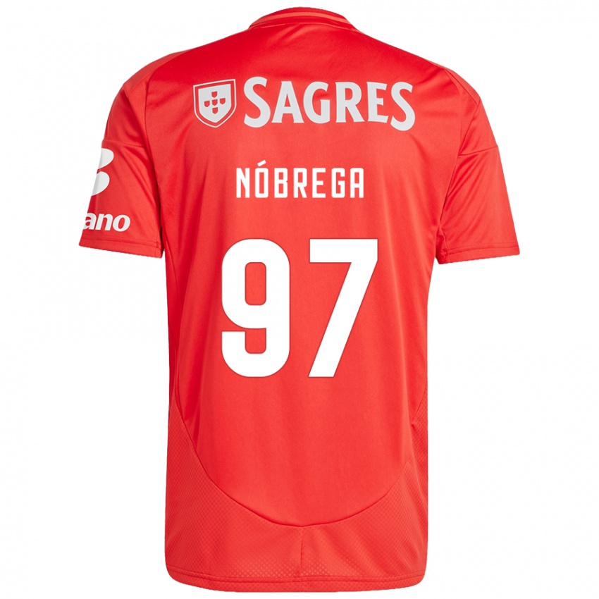 Dětské Ricardo Nóbrega #97 Červená Bílá Domů Hráčské Dresy 2024/25 Dres