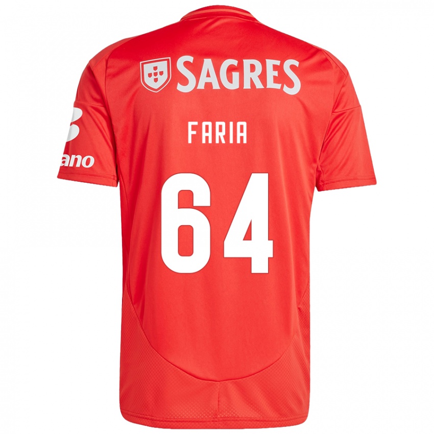 Dětské Hugo Faria #64 Červená Bílá Domů Hráčské Dresy 2024/25 Dres