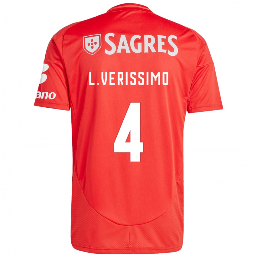 Dětské Lucas Verissimo #4 Červená Bílá Domů Hráčské Dresy 2024/25 Dres