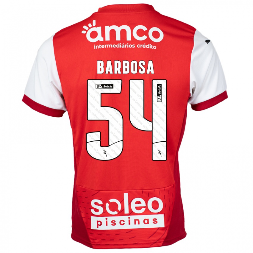 Dětské Guilherme Barbosa #54 Červená Bílá Domů Hráčské Dresy 2024/25 Dres