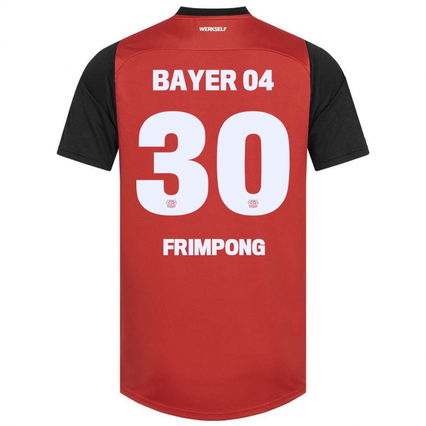 Dětské Jeremie Frimpong #30 Červená Černá Domů Hráčské Dresy 2024/25 Dres