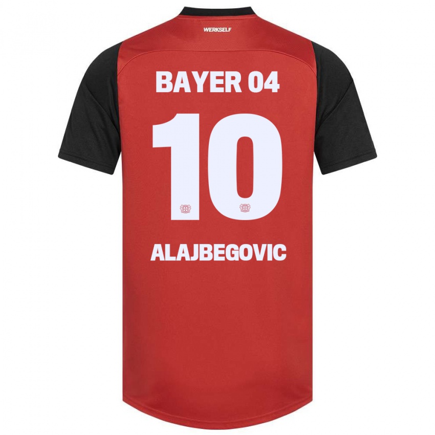 Dětské Kerim Alajbegovic #10 Červená Černá Domů Hráčské Dresy 2024/25 Dres