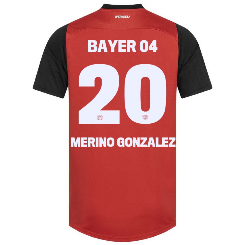 Dětské Estrella Merino Gonzalez #20 Červená Černá Domů Hráčské Dresy 2024/25 Dres