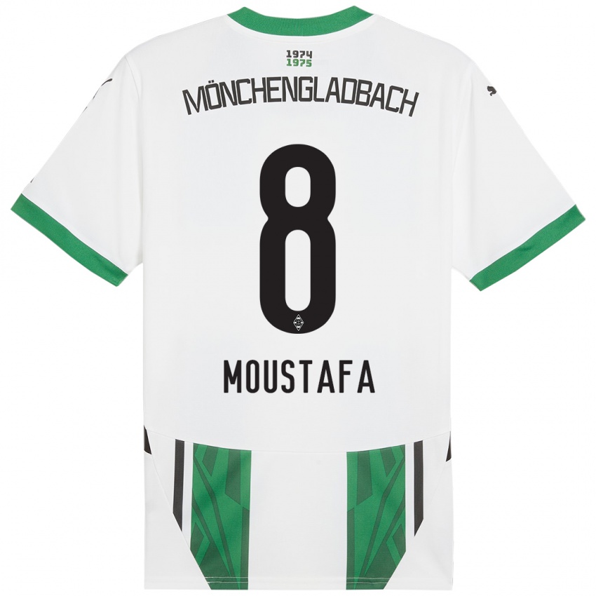 Dětské Moustafa Ashraf Moustafa #8 Bílá Zelená Domů Hráčské Dresy 2024/25 Dres