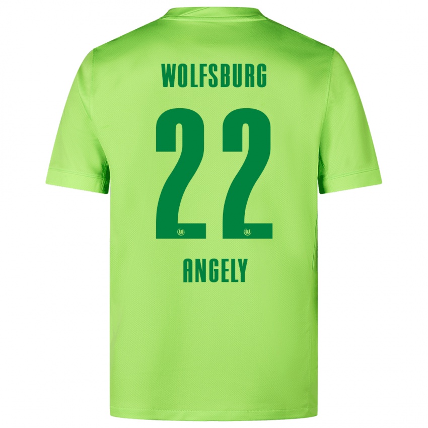 Dětské Mathys Angély #22 Fluorescenční Zelená Domů Hráčské Dresy 2024/25 Dres