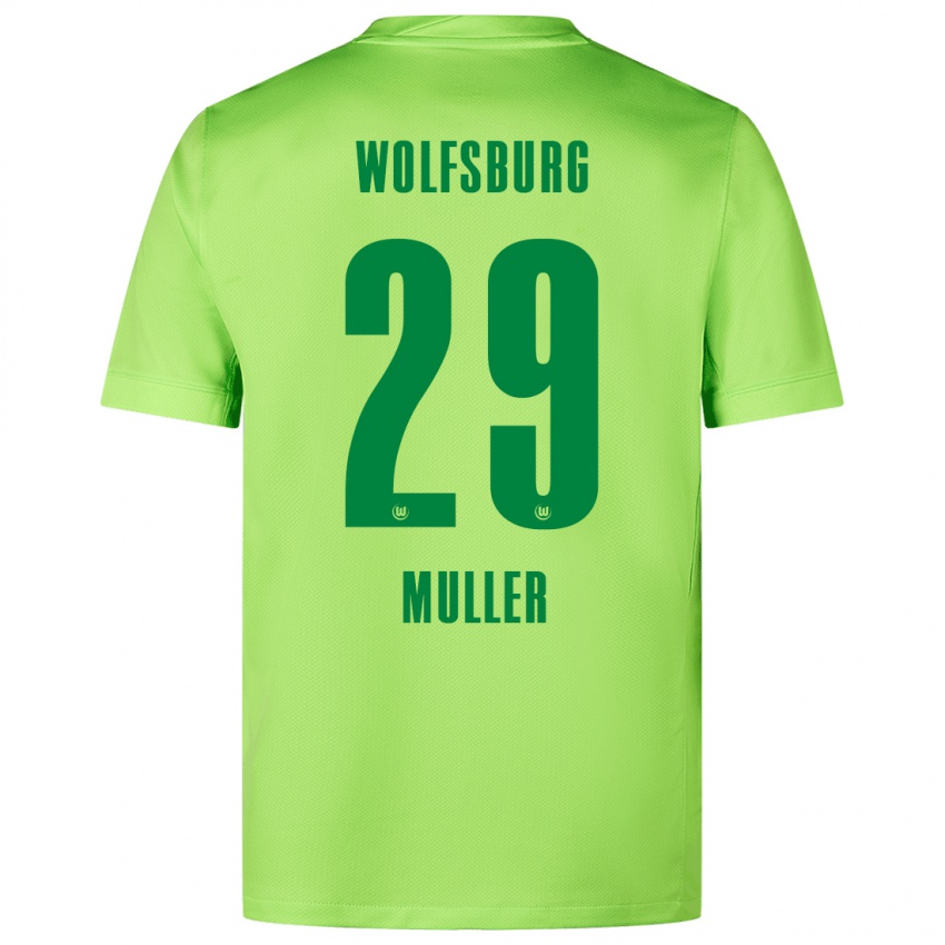 Dětské Marius Müller #29 Fluorescenční Zelená Domů Hráčské Dresy 2024/25 Dres