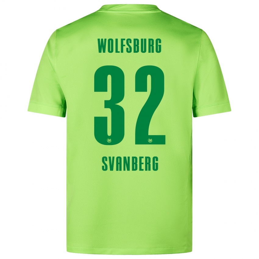 Dětské Mattias Svanberg #32 Fluorescenční Zelená Domů Hráčské Dresy 2024/25 Dres