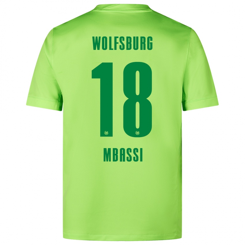 Dětské Mario Mbassi #18 Fluorescenční Zelená Domů Hráčské Dresy 2024/25 Dres