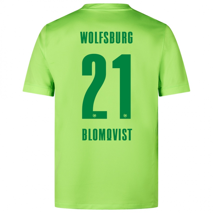 Dětské Rebecka Blomqvist #21 Fluorescenční Zelená Domů Hráčské Dresy 2024/25 Dres