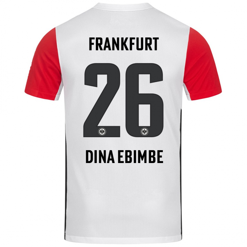 Dětské Junior Dina Ebimbe #26 Bílá Červená Domů Hráčské Dresy 2024/25 Dres