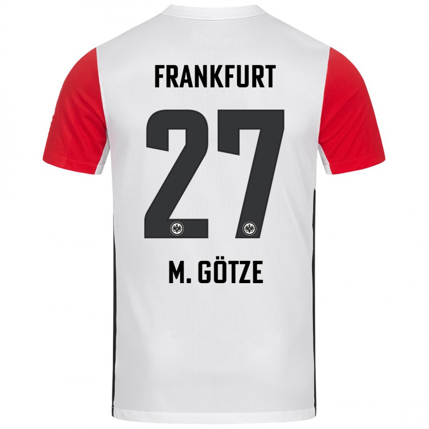 Dětské Mario Götze #27 Bílá Červená Domů Hráčské Dresy 2024/25 Dres