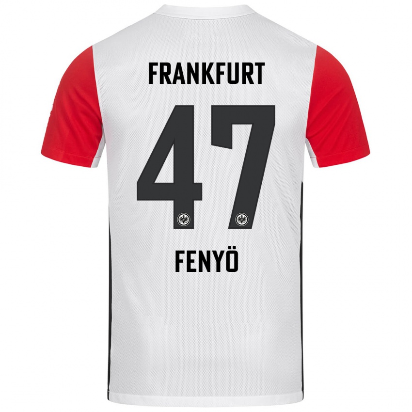 Dětské Noah Fenyö #47 Bílá Červená Domů Hráčské Dresy 2024/25 Dres