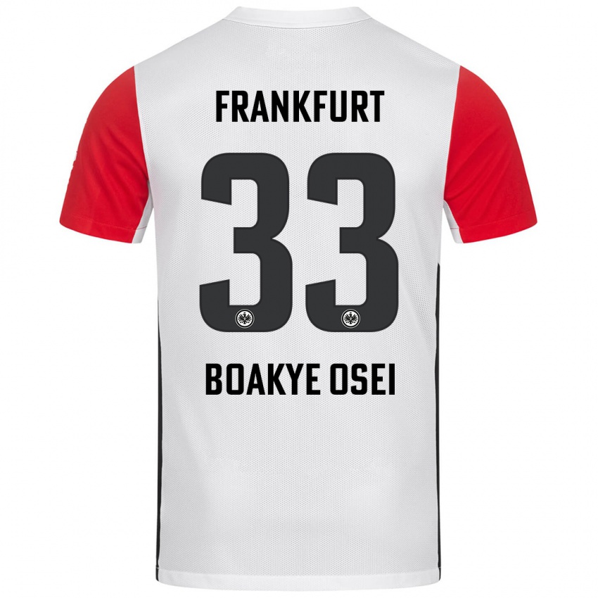 Dětské Derek Boakye-Osei #33 Bílá Červená Domů Hráčské Dresy 2024/25 Dres