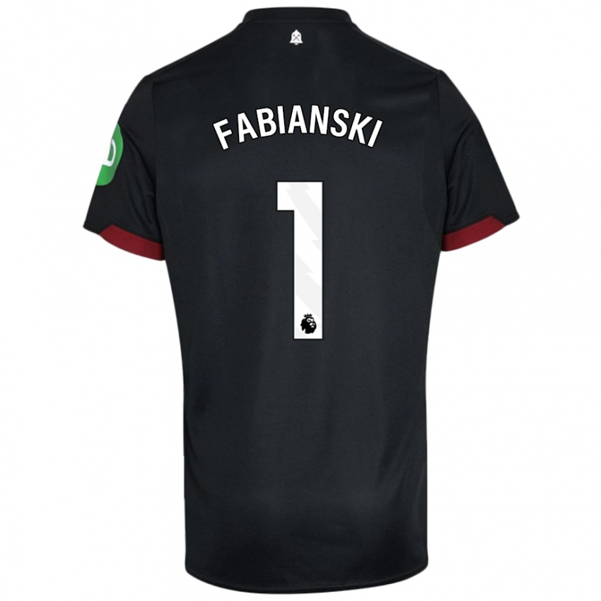 Dětské Lukasz Fabianski #1 Černá Bílá Daleko Hráčské Dresy 2024/25 Dres