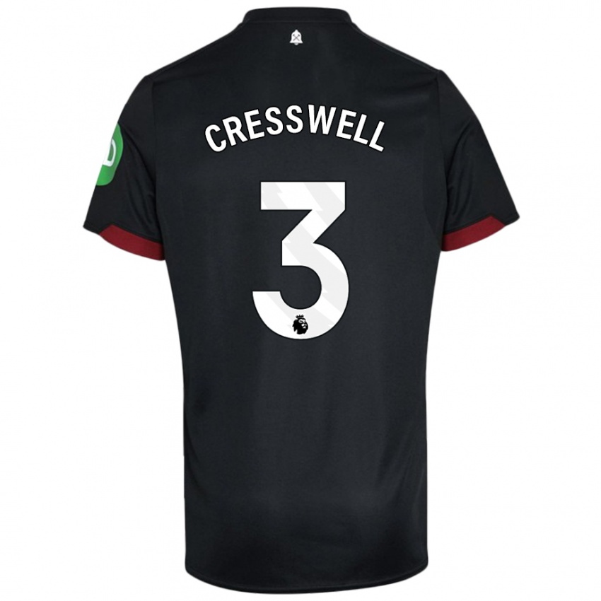 Dětské Aaron Cresswell #3 Černá Bílá Daleko Hráčské Dresy 2024/25 Dres