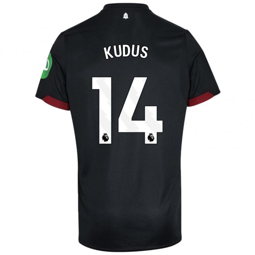 Dětské Mohammed Kudus #14 Černá Bílá Daleko Hráčské Dresy 2024/25 Dres