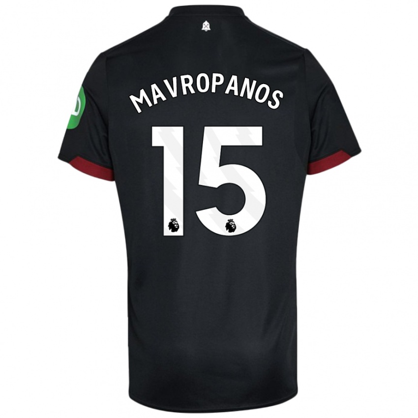 Dětské Konstantinos Mavropanos #15 Černá Bílá Daleko Hráčské Dresy 2024/25 Dres