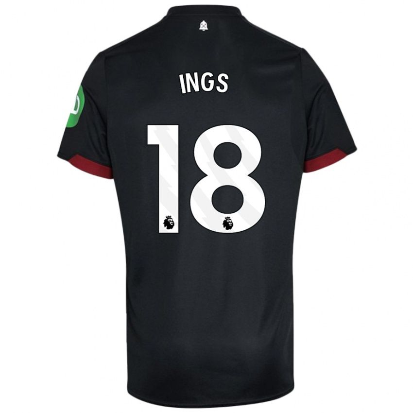 Dětské Danny Ings #18 Černá Bílá Daleko Hráčské Dresy 2024/25 Dres