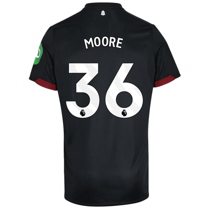 Dětské Sean Moore #36 Černá Bílá Daleko Hráčské Dresy 2024/25 Dres