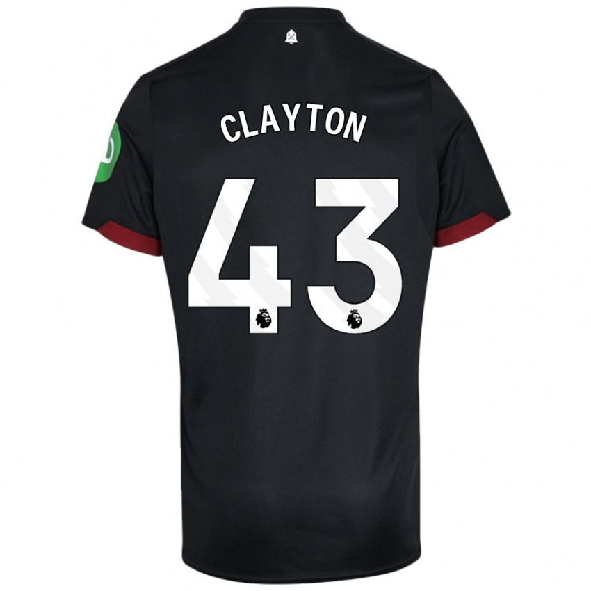 Dětské Regan Clayton #43 Černá Bílá Daleko Hráčské Dresy 2024/25 Dres