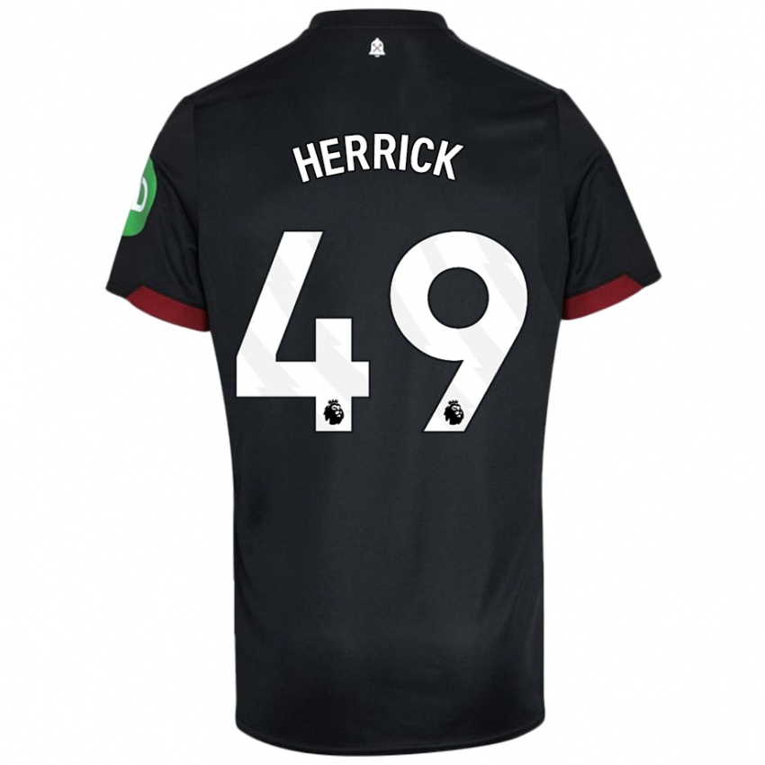 Dětské Finlay Herrick #49 Černá Bílá Daleko Hráčské Dresy 2024/25 Dres