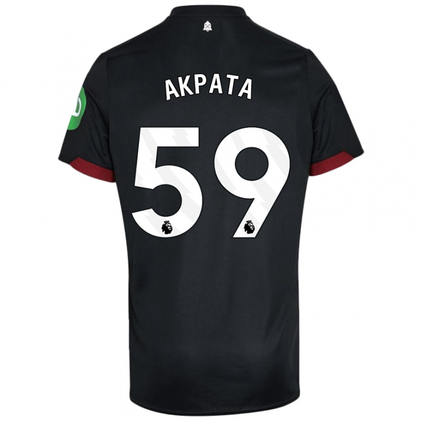 Dětské Tyron Akpata #59 Černá Bílá Daleko Hráčské Dresy 2024/25 Dres