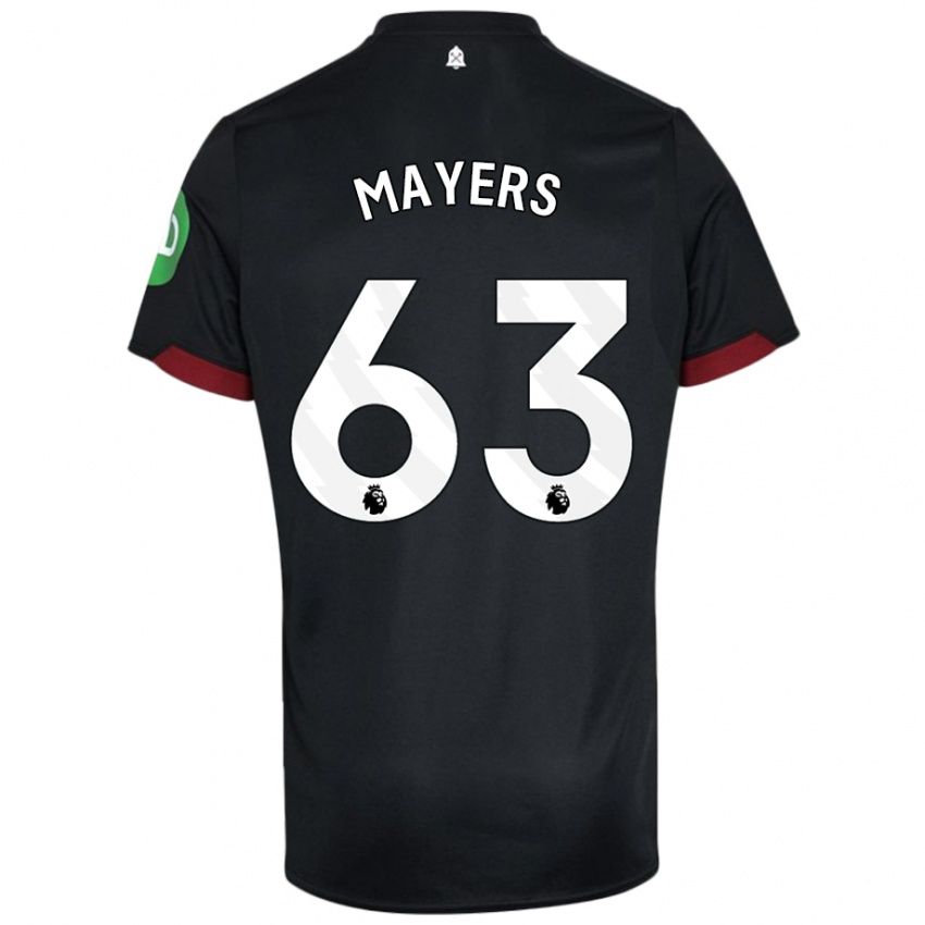 Dětské Ezra Mayers #63 Černá Bílá Daleko Hráčské Dresy 2024/25 Dres