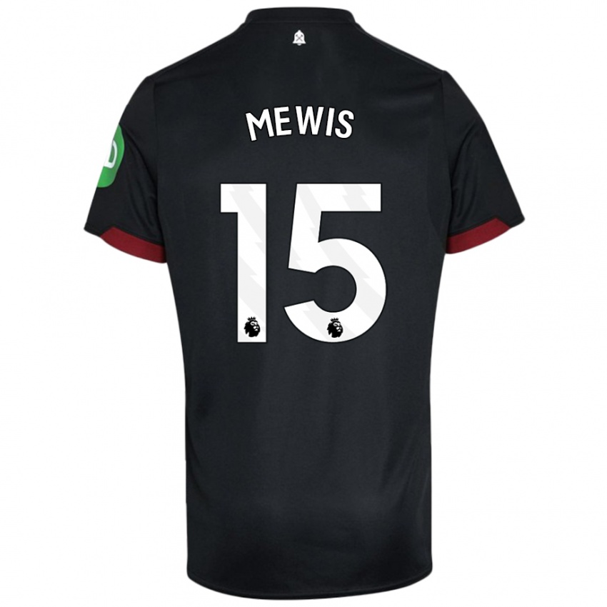 Dětské Kristie Mewis #15 Černá Bílá Daleko Hráčské Dresy 2024/25 Dres