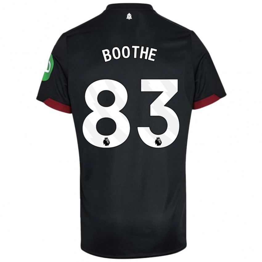 Dětské Sebastian Boothe #83 Černá Bílá Daleko Hráčské Dresy 2024/25 Dres