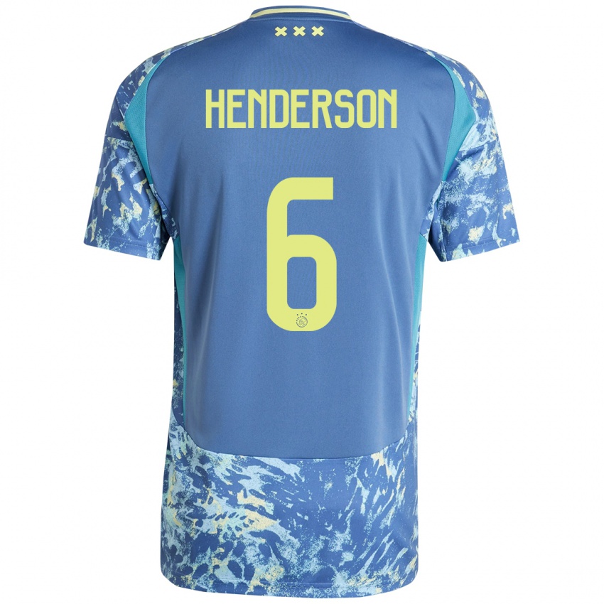 Dětské Jordan Henderson #6 Šedá Modrá Žlutá Daleko Hráčské Dresy 2024/25 Dres