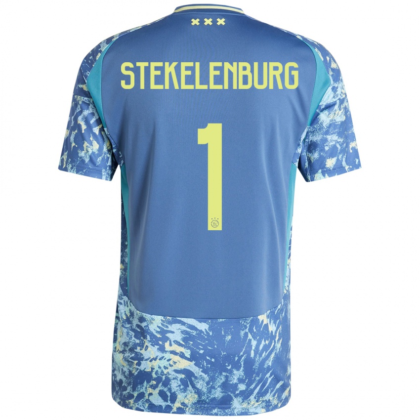 Dětské Maarten Stekelenburg #1 Šedá Modrá Žlutá Daleko Hráčské Dresy 2024/25 Dres