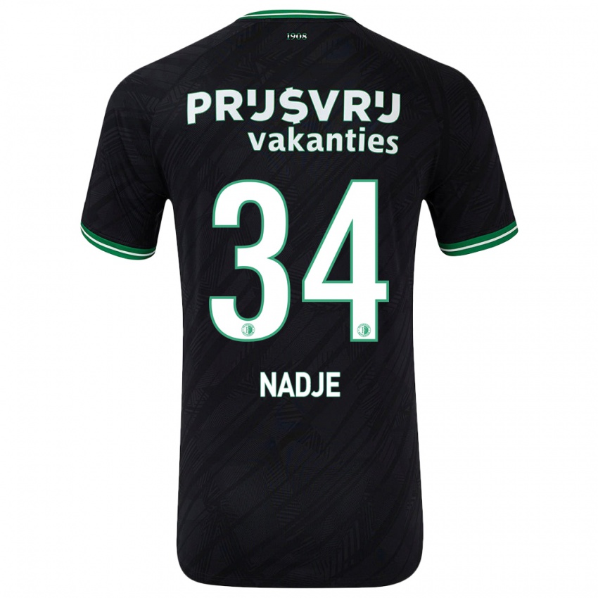 Dětské Chris-Kévin Nadje #34 Černo Zelená Daleko Hráčské Dresy 2024/25 Dres