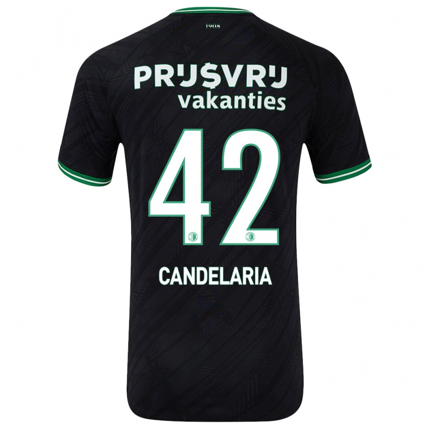 Dětské Jayden Candelaria #42 Černo Zelená Daleko Hráčské Dresy 2024/25 Dres