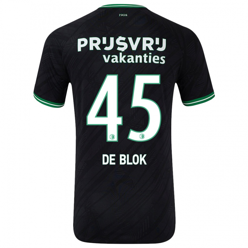 Dětské Lars De Blok #45 Černo Zelená Daleko Hráčské Dresy 2024/25 Dres