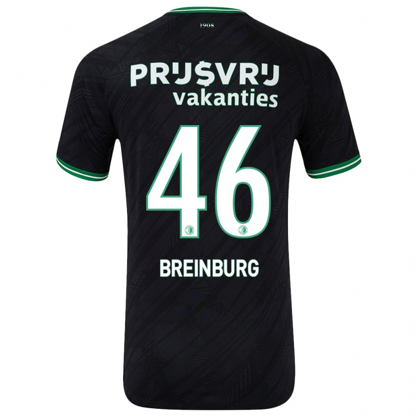 Dětské Rainey Breinburg #46 Černo Zelená Daleko Hráčské Dresy 2024/25 Dres